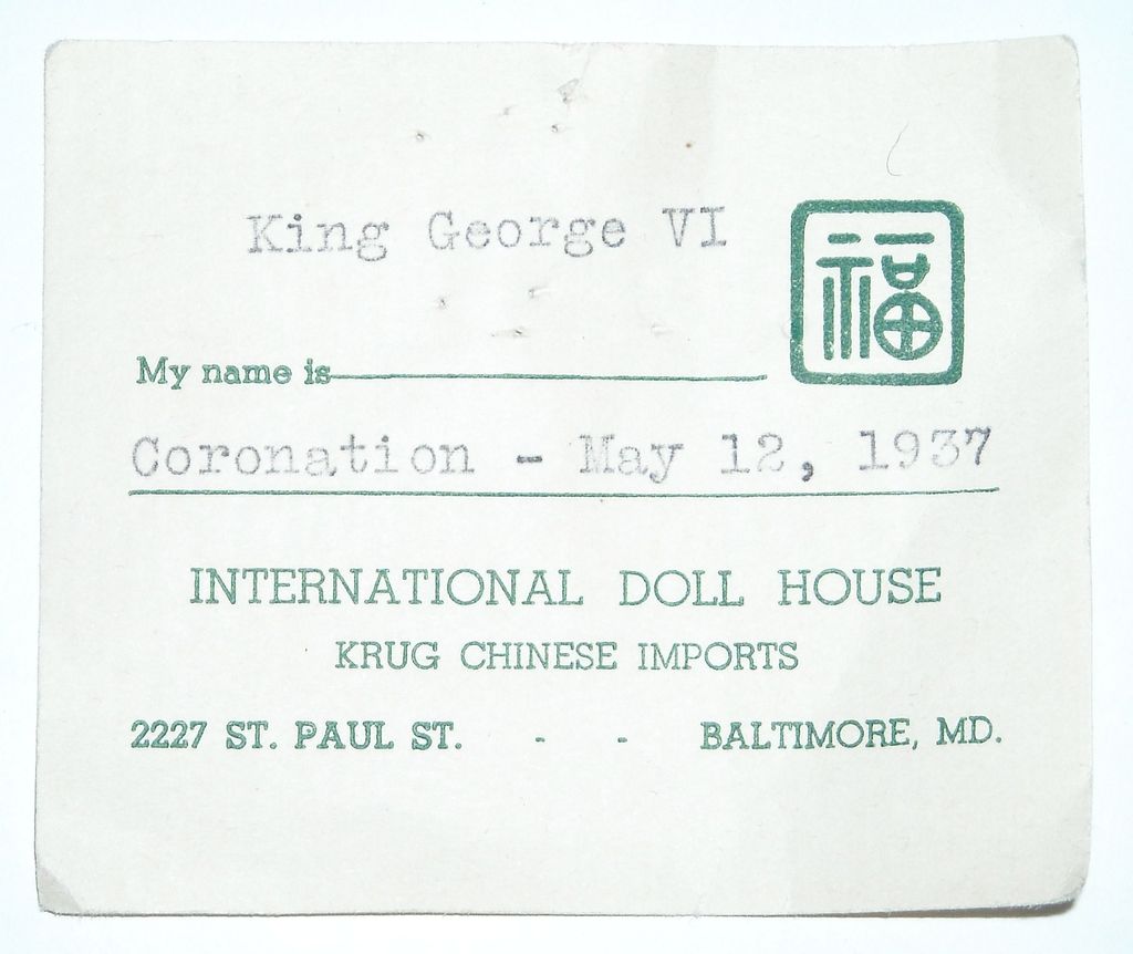 9" Liberty of London King George VI Coronation Doll 9" Liberty of London King George VI Coronation Doll