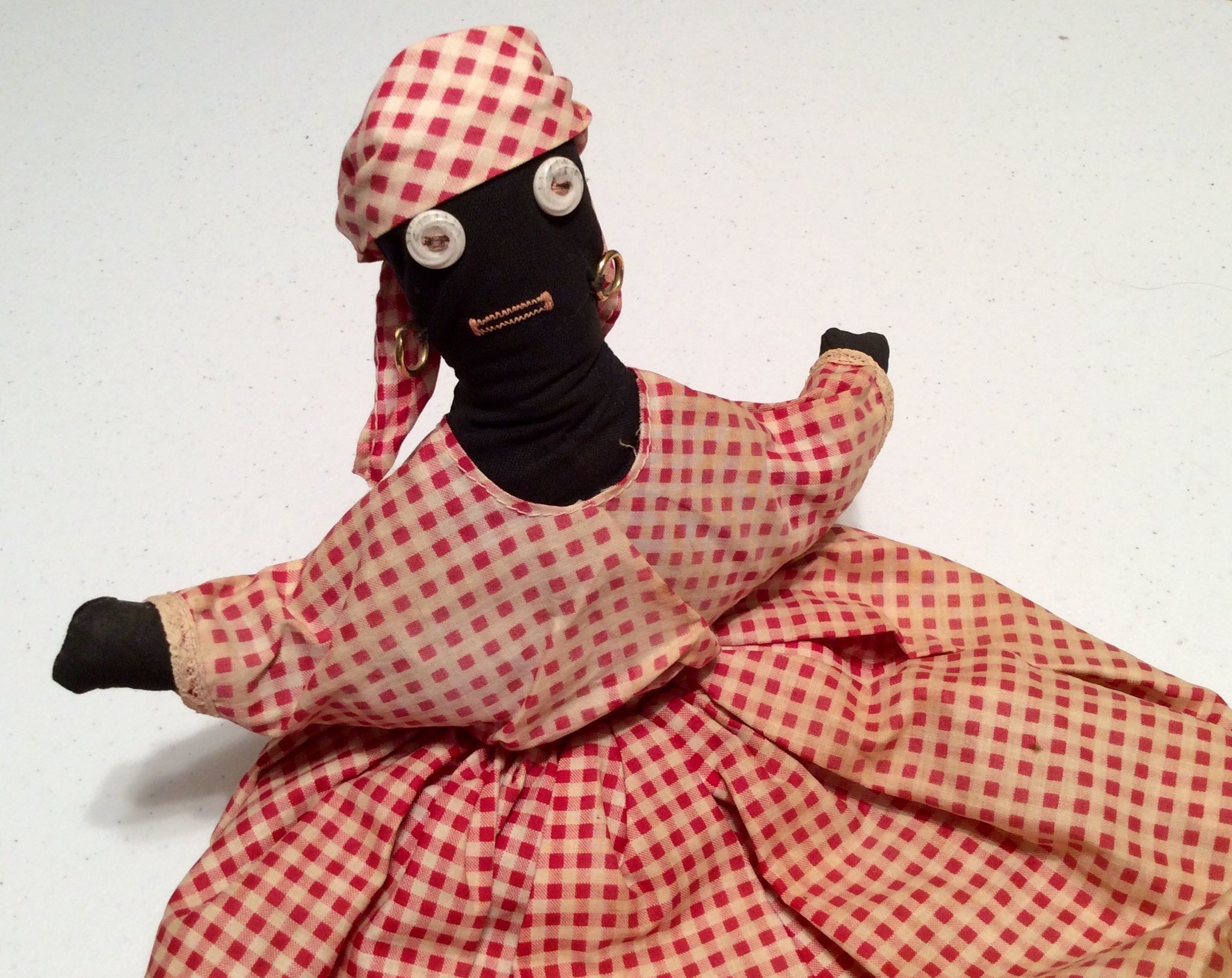 Vintage Black Cloth Mammy Style Toaster Cover Doll from dollsandsmalls