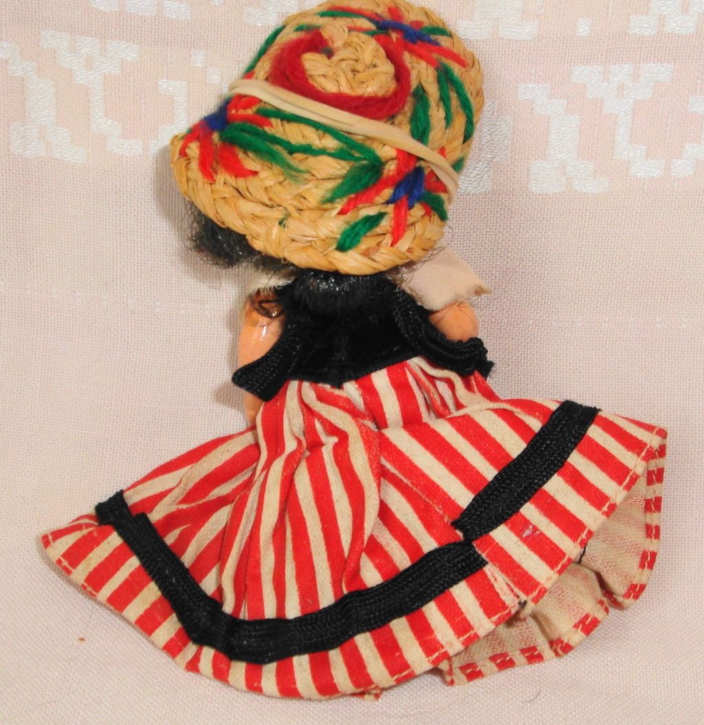 Tiny 3.5" French Bisque Dollhouse Miniature Doll All Original Tiny 3.5" French Bisque Dollhouse Miniature Doll All Original