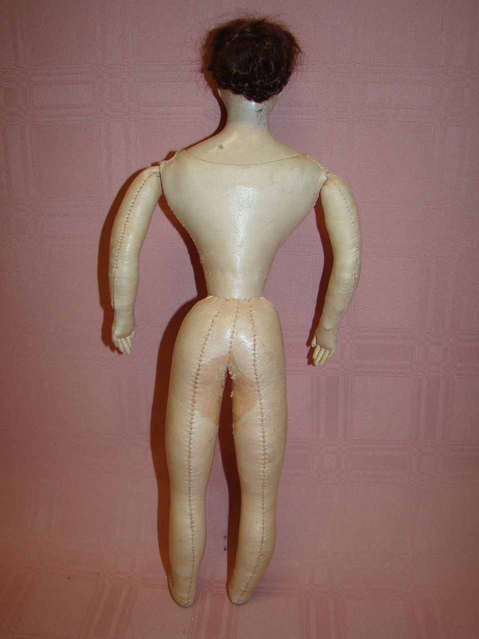 14 Inch Early French Paper Mache Lady with Glass Eyes 14 Inch Early French Paper Mache Lady with Glass Eyes