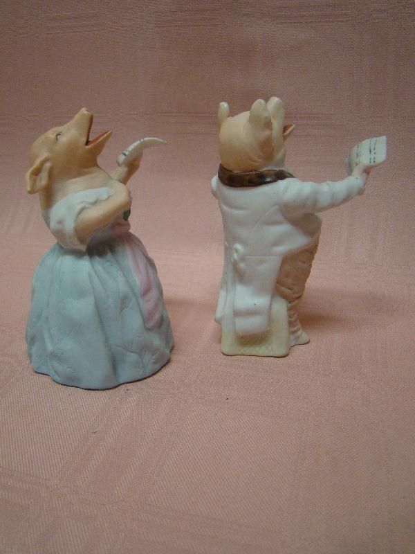 German Pair of Dressed Porcelain Singing Pigs, Amusing! German Pair of Dressed Porcelain Singing Pigs, Amusing!