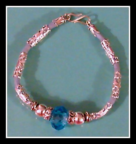 Blue Skies and Sparkling Ocean Water Leather Surfer Girl Bracelet Blue Skies and Sparkling Ocean Water Leather Surfer Girl Bracelet