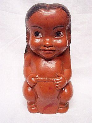 Large Celluloid Indian Boy Bank Circa 1940's Large Celluloid Indian Boy Bank Circa 1940's