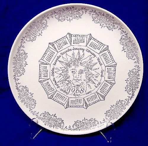 1968 Calendar Plate Sun, Taylor Smith Taylor 1968 Calendar Plate Sun, Taylor Smith Taylor