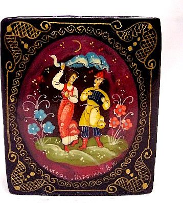 Russian Lacquer Box Woman Dancing Mstera Russian Lacquer Box Woman Dancing Mstera