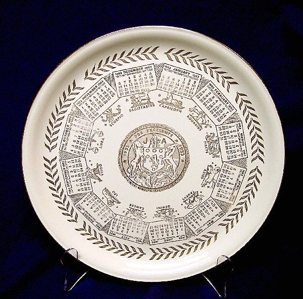 1953 Calendar Plate Homer Laughlin Debutante 1953 Calendar Plate Homer Laughlin Debutante
