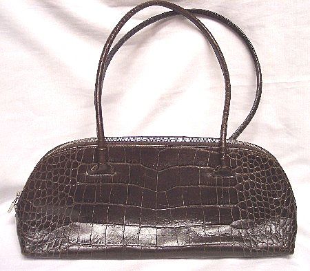 Furla Brown Embossed Croc Satchel Handbag Furla Brown Embossed Croc Satchel Handbag