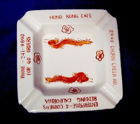 Vintage Hong Kong Cafe Ashtray Redding, California Vintage Hong Kong Cafe Ashtray Redding, California
