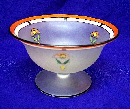 Westmoreland Crystal Mist Hand Painted Art Deco Mayo Bowl 1820 Line Westmoreland Crystal Mist Hand Painted Art Deco Mayo Bowl 1820 Line