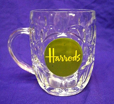 Harrods Glass Beer Mug Harrods Glass Beer Mug