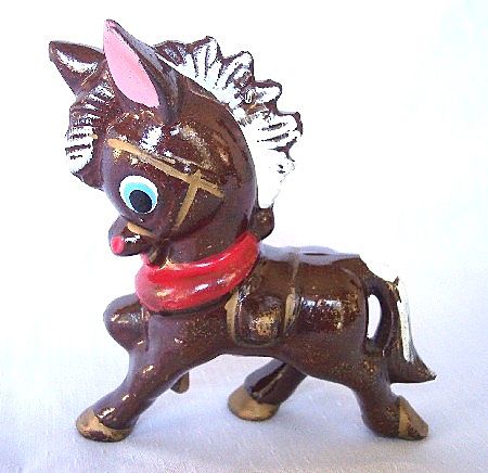 Redware Pottery Pony Figurine Japan Redware Pottery Pony Figurine Japan