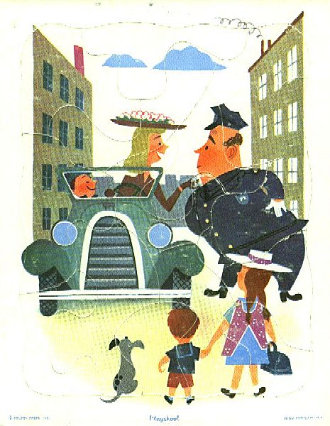 Playskool Vintage Frame Tray Puzzle Policeman 1950's Playskool Vintage Frame Tray Puzzle Policeman 1950's