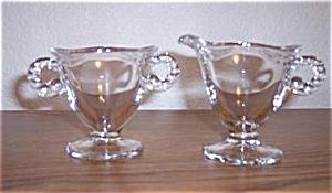Fostoria Coronet Footed Cream and Sugar Set Fostoria Coronet Footed Cream and Sugar Set