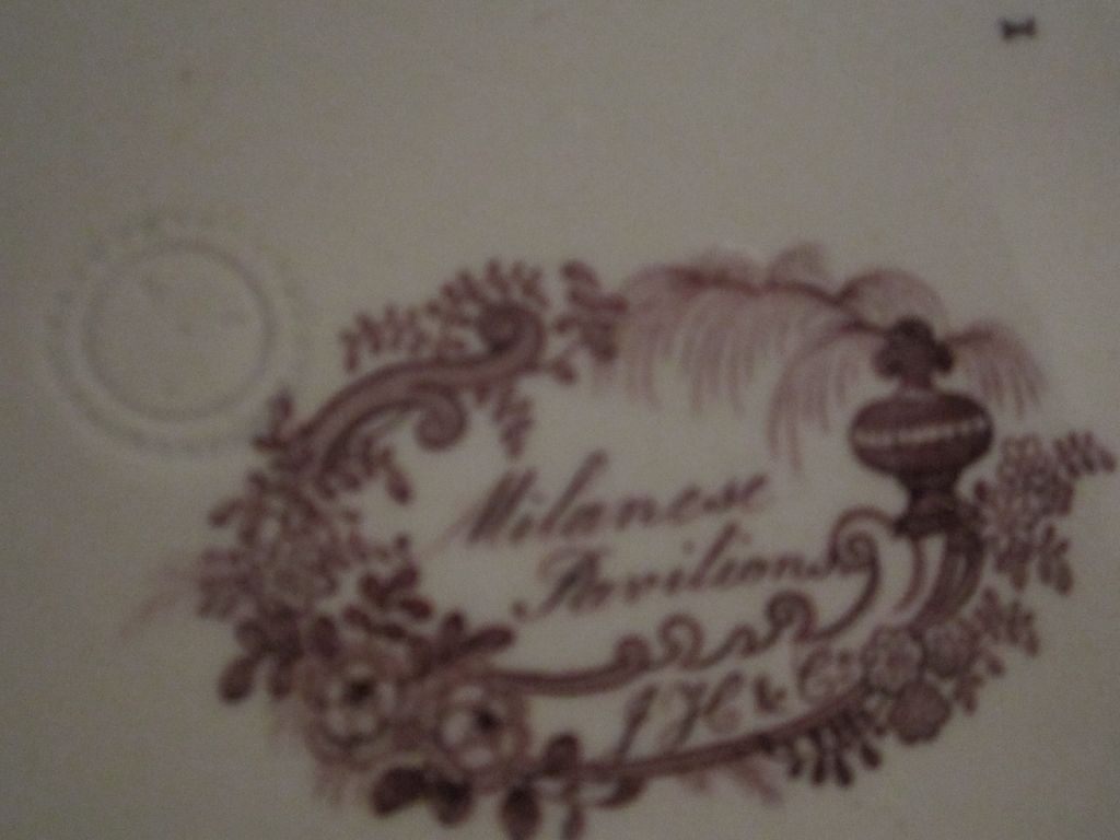 Staffordshire Transferware 10 1/2 inch plate "Milanese Pavilions" Staffordshire Transferware 10 1/2 inch plate "Milanese Pavilions"