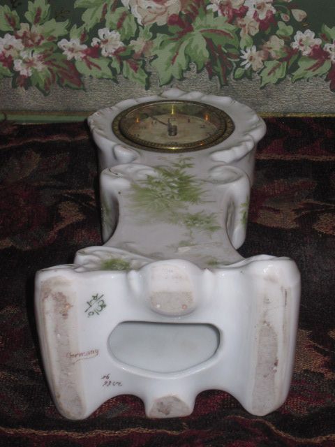 SUPERB Antique Miniature Porcelain German Grandmother Clock! SUPERB Antique Miniature Porcelain German Grandmother Clock!