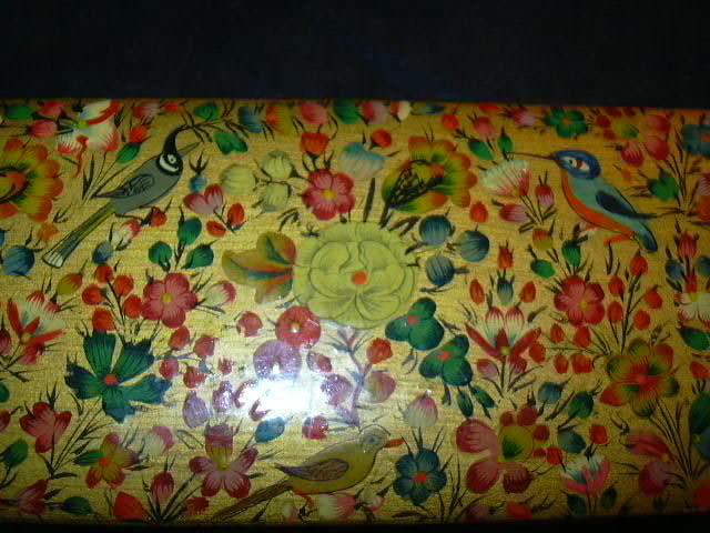 Hand Painted Kashmir India Lacquer Box Fine Eastern Art Hand Painted Kashmir India Lacquer Box Fine Eastern Art