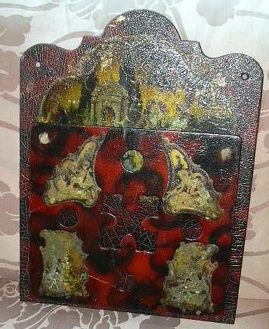 English Antique Papier Mache Magazine Letter Wall Holder Pocket Angels Cherubs 19th C Paper Mache Art English Antique Papier Mache Magazine Letter Wall Holder Pocket Angels Cherubs 19th C Paper Mache Art