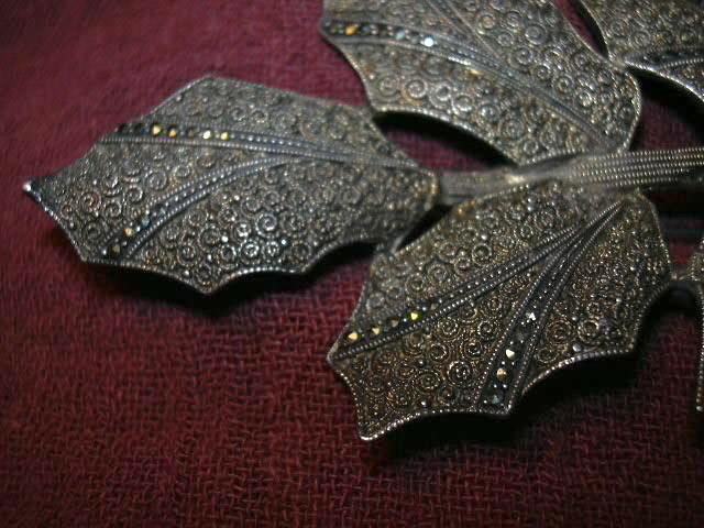 Fahrner Original Gold Wash Sterling Marcasites Leaf Brooch Ornate Metalwork Fine Jewelry Fahrner Original Gold Wash Sterling Marcasites Leaf Brooch Ornate Metalwork Fine Jewelry