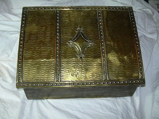 Buy fireplace hearth accessories - Old Brass & Wood Slipper Box Tinderbox Fireplace Hearth Accessory