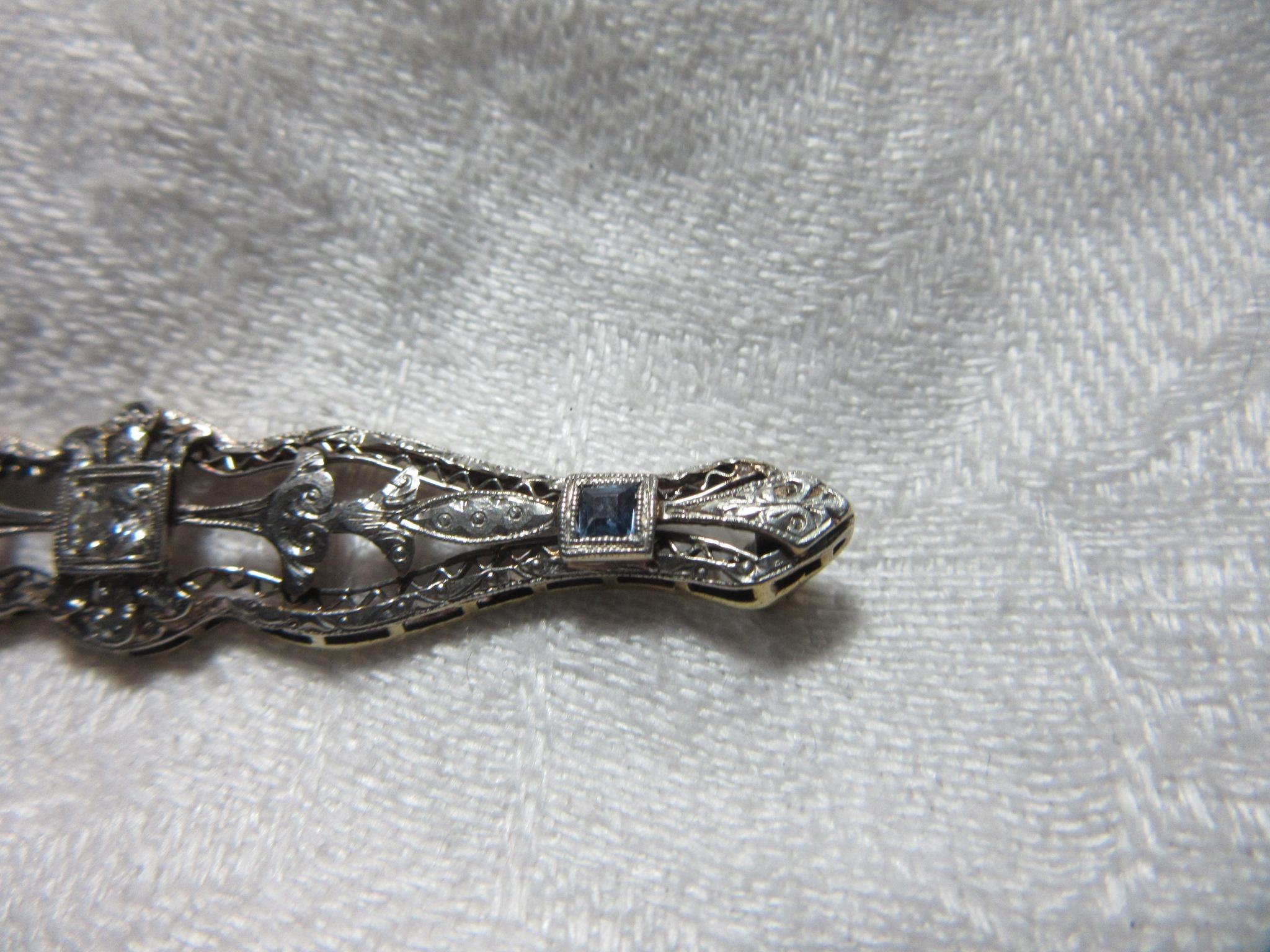 Antique 14K & Platinum Diamond Bar Pin Fine Jewelry Antique 14K & Platinum Diamond Bar Pin Fine Jewelry