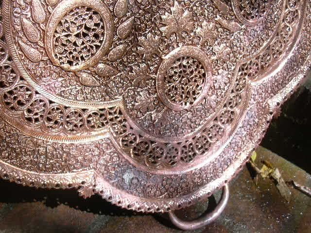 Fabulous Old Copper Plated Metalwork Ornate Tray Fabulous Old Copper Plated Metalwork Ornate Tray