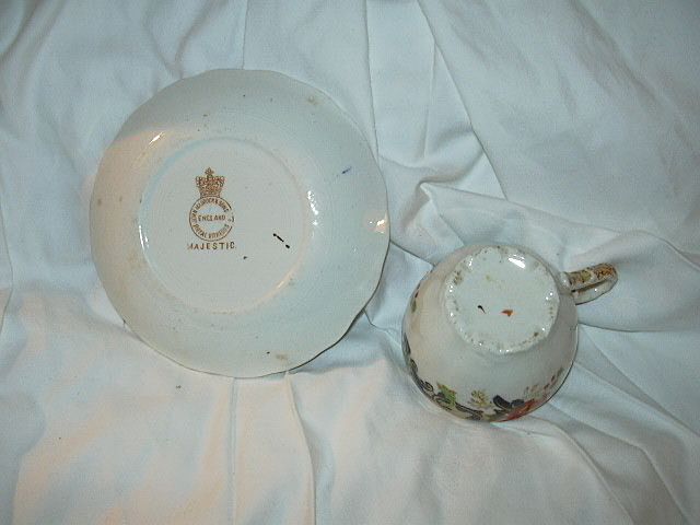 John Maddock & Sons Royal Vitreous England Cup & Saucer Majestic Pattern John Maddock & Sons Royal Vitreous England Cup & Saucer Majestic Pattern