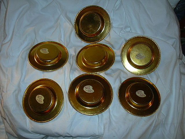 Vintage Gold Aluminum & Mosaic Coasters Styson Barware & Dining Vintage Gold Aluminum & Mosaic Coasters Styson Barware & Dining