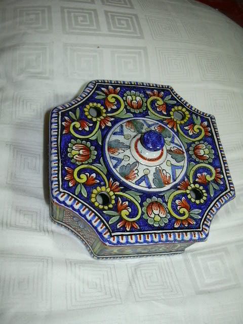 Old Pottery Inkwell Desvres Faience Fourmaintraux Old Pottery Inkwell Desvres Faience Fourmaintraux