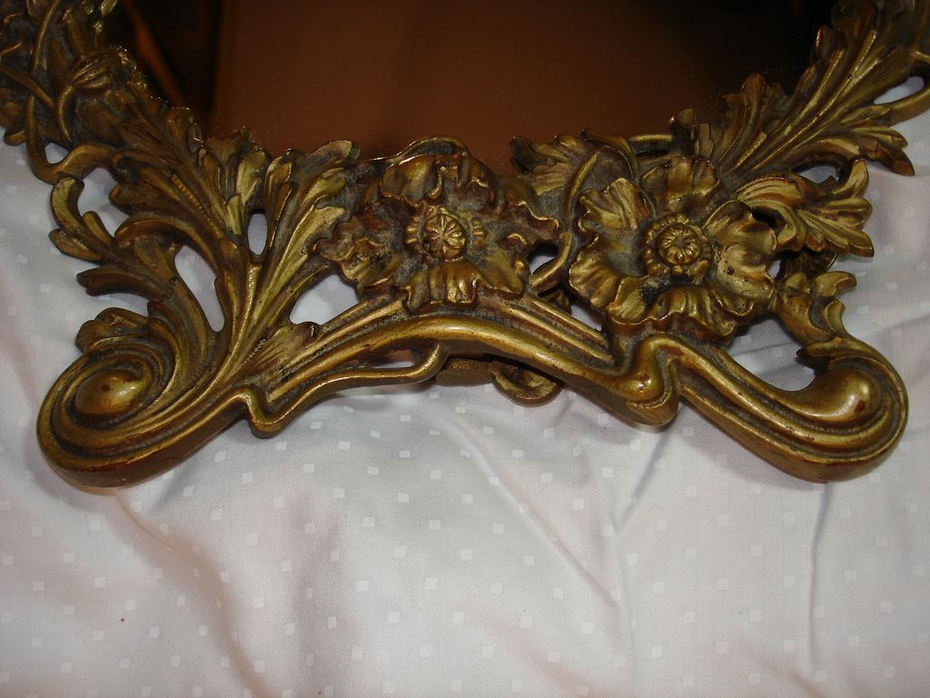 Ornate Flowers Mirror On Stand Fine Old Vanity Ornate Flowers Mirror On Stand Fine Old Vanity