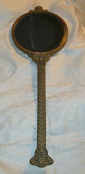 Rare Decorative Hand Mirror Carved Blue Lapis Lazuli Top Rare Decorative Hand Mirror Carved Blue Lapis Lazuli Top