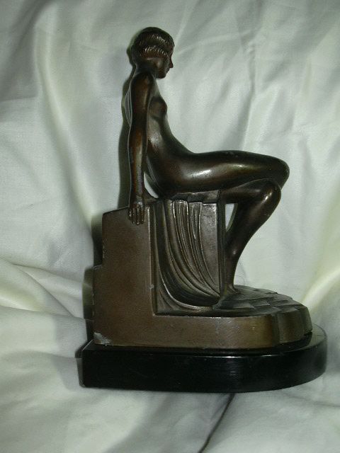 Art Deco Nude Lady Bookend Statue Figurine Art Deco Nude Lady Bookend Statue Figurine