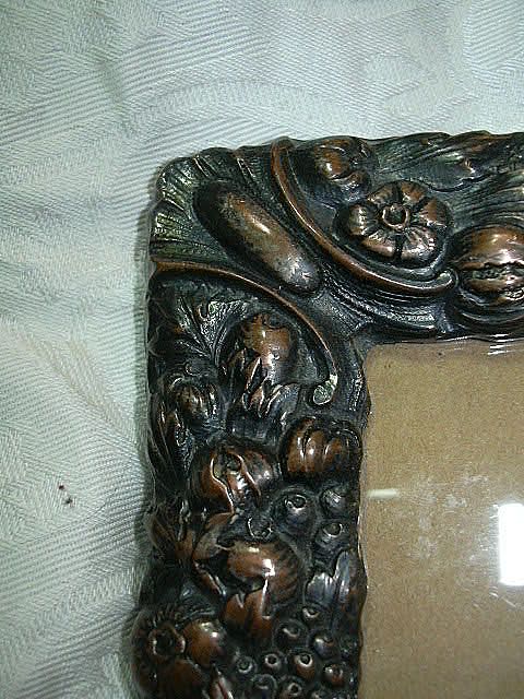 Hallmarked Copper & Silverplate Frame With Angels & Crown Hallmarked Copper & Silverplate Frame With Angels & Crown