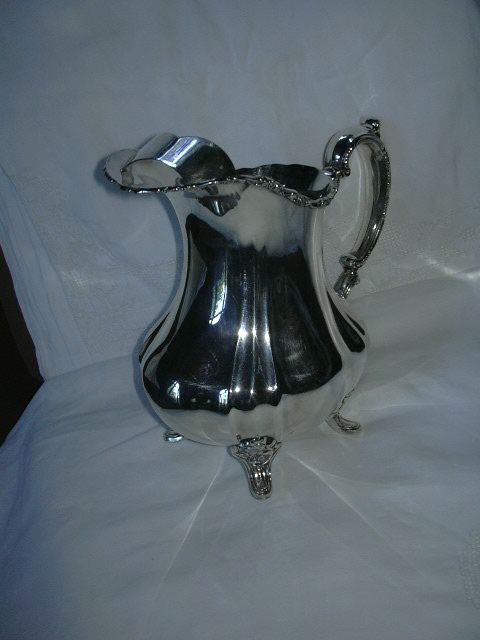 Poole Lancaster Rose Silver On Copper Water Pitcher Poole Lancaster Rose Silver On Copper Water Pitcher