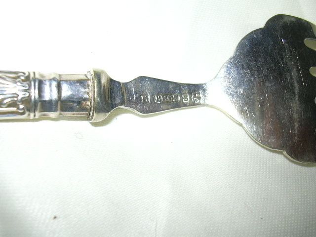 R Bros Old Silver Bread Fork Ornate Handle R Bros Old Silver Bread Fork Ornate Handle