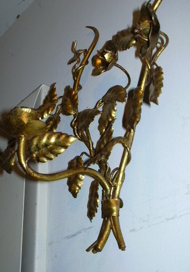 Italian Florentine Gold Gilt Sconce Lighting Wall Candleholder Italian Florentine Gold Gilt Sconce Lighting Wall Candleholder