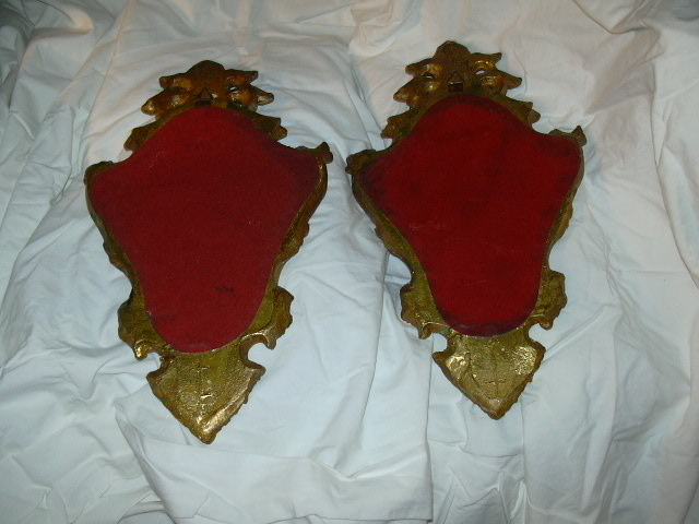 Pair Italian Florentine Gold Gilt Picture Frames Gesso On Wood Old Flower Prints Pair Italian Florentine Gold Gilt Picture Frames Gesso On Wood Old Flower Prints