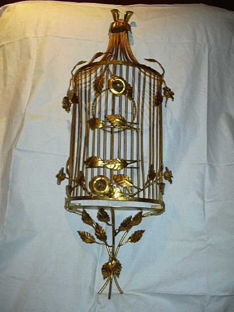 Florentine Gold Gilt Wall Decorative Bird Cage Florentine Gold Gilt Wall Decorative Bird Cage