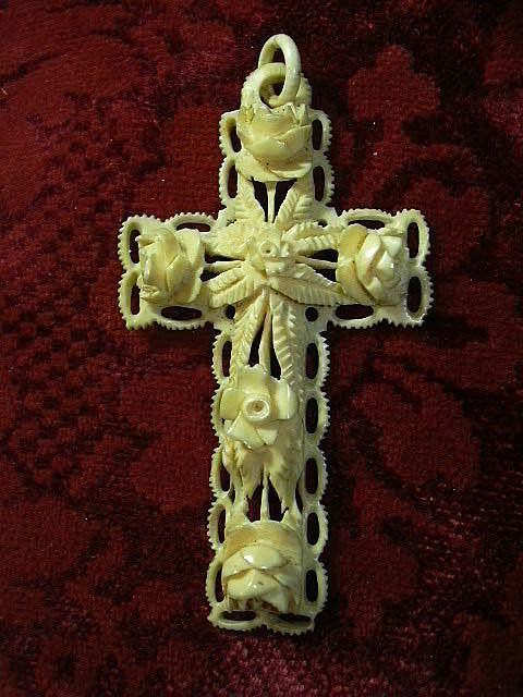 Carved Bone Victorian Antique Cross Religious Christianity Carved Bone Victorian Antique Cross Religious Christianity