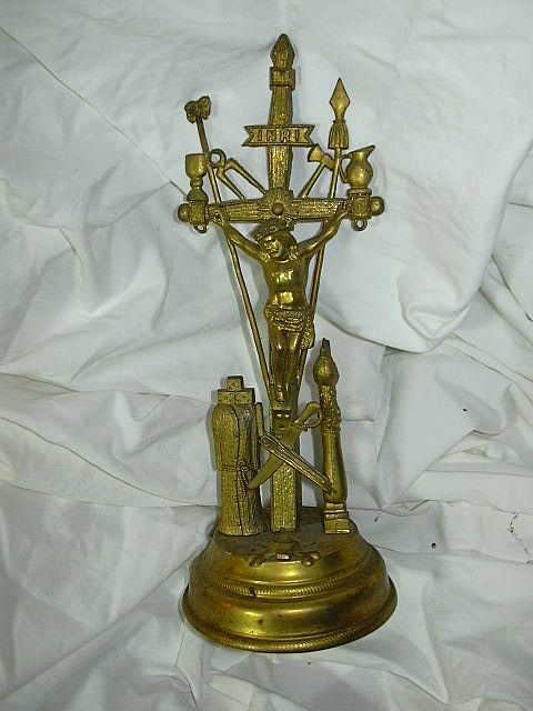 Old Standing Crucifix With Religious Symbols Old Standing Crucifix With Religious Symbols