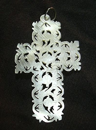 Carved Mother Of Pearl MOP Cross Jerusalem Carved Mother Of Pearl MOP Cross Jerusalem