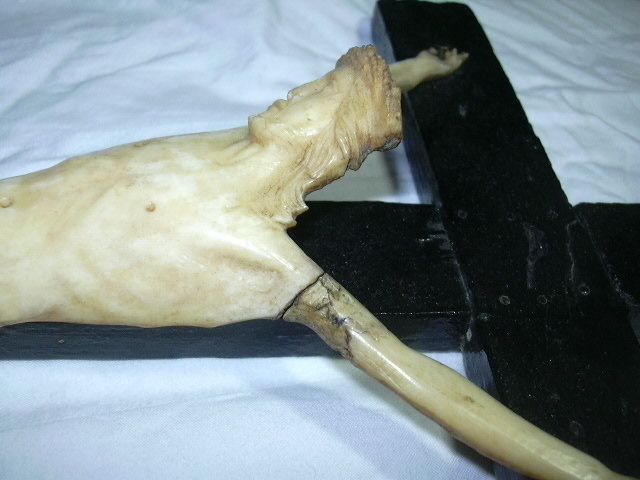 Antique French Carved Bone Corpus Christi Christ Folk Art Crucifix Antique French Carved Bone Corpus Christi Christ Folk Art Crucifix
