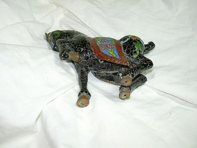 Antique Cloisonne Horse Fine Chinese Champleve Style Enamel Figurine Statue Antique Cloisonne Horse Fine Chinese Champleve Style Enamel Figurine Statue