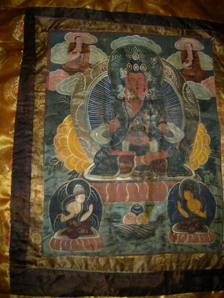 Old Tibetan Buddhist Thangka Buddha Art from antiquesjewelrysacred