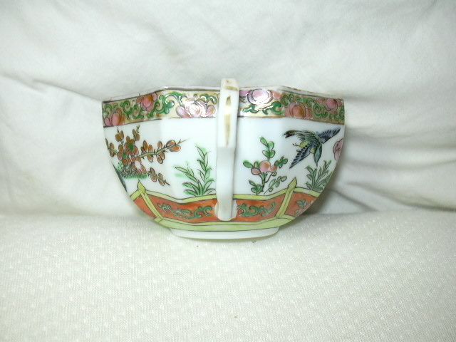 Rose Medallion Unusual Cup Saucer Set Birds Rose Medallion Unusual Cup Saucer Set Birds