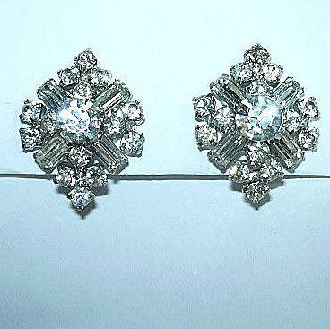 Kramer Rhinestone Clip Earrings Kramer Rhinestone Clip Earrings