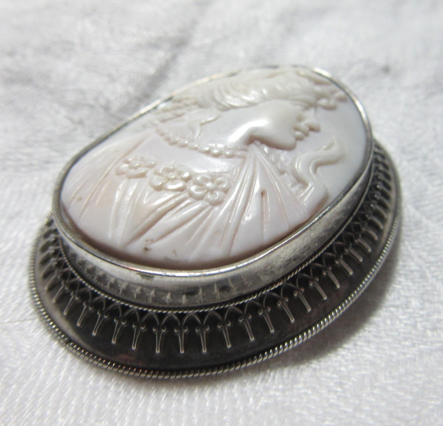 Large Carved Cameo In Sterling Silver Fine Jewelry Large Carved Cameo In Sterling Silver Fine Jewelry