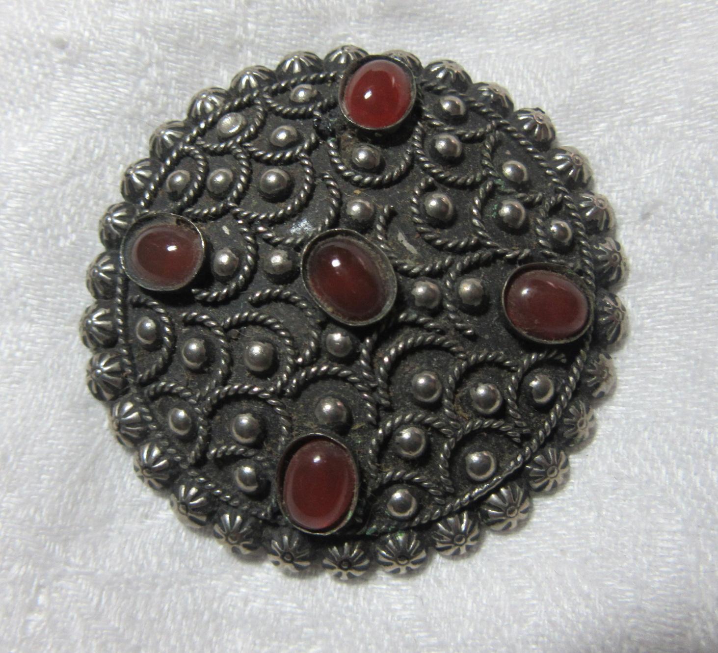 Sterling Silver Carnelian Ornate Brooch Pin Fine Costume Jewelry Sterling Silver Carnelian Ornate Brooch Pin Fine Costume Jewelry