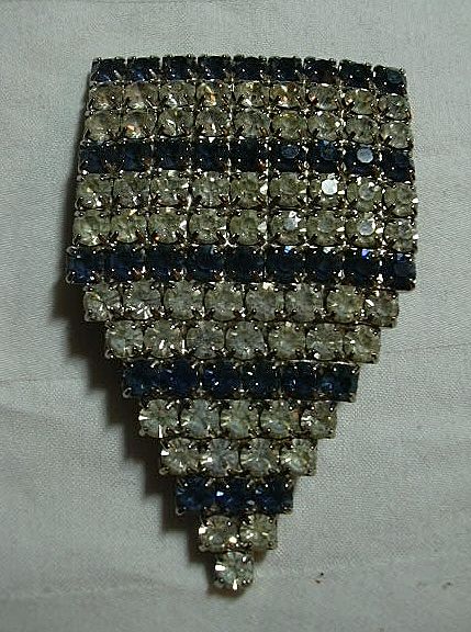 Old Rhinestone & Sapphire Blue Rhinestone Dress clip Old Rhinestone & Sapphire Blue Rhinestone Dress clip