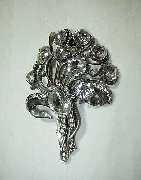 Eisenberg Original Sterling Rhinestone Clip Brooch Signed Jewelry Eisenberg Original Sterling Rhinestone Clip Brooch Signed Jewelry