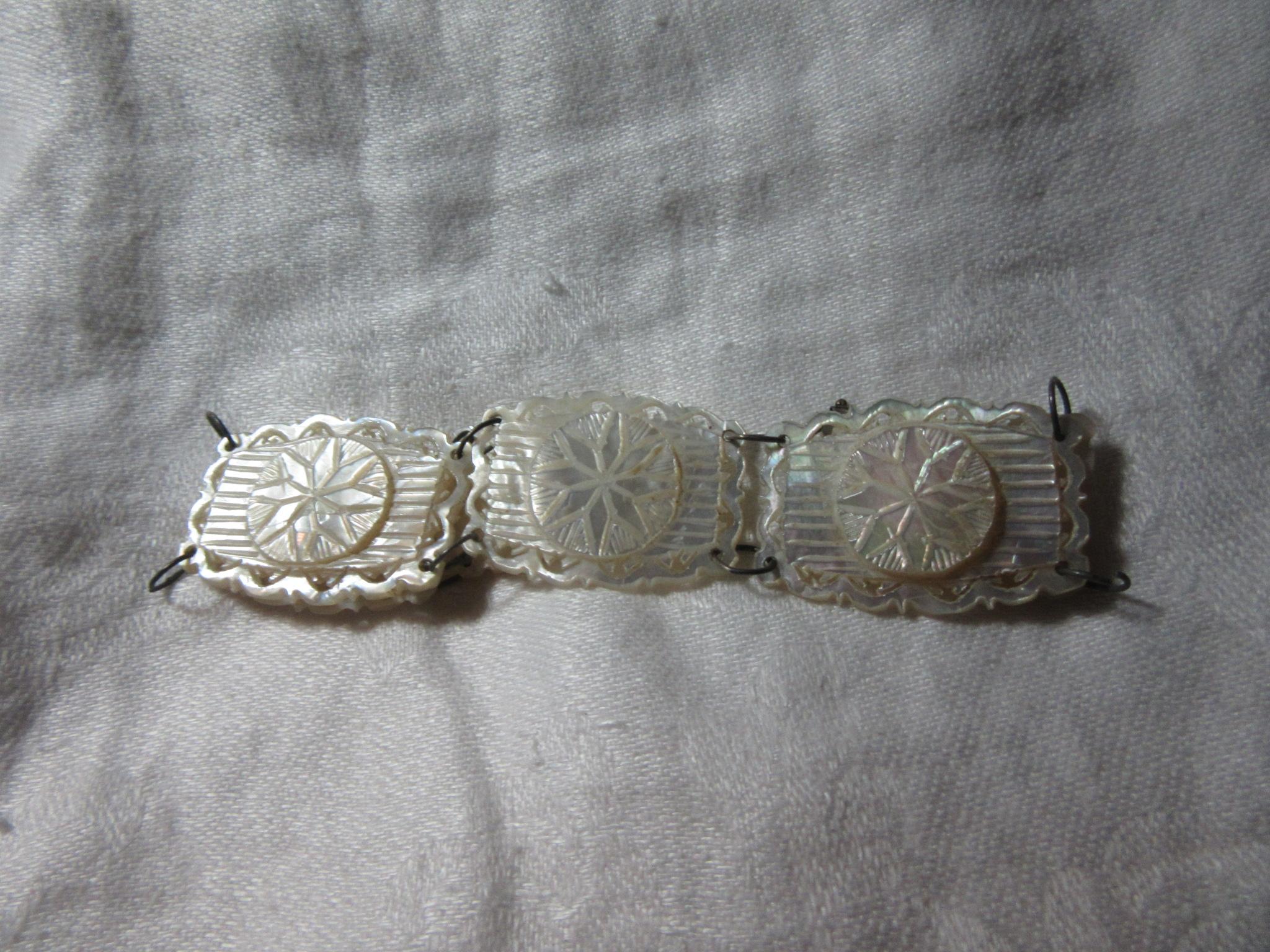 Carved Mother Of Pearl Bracelet MOP Carved Mother Of Pearl Bracelet MOP